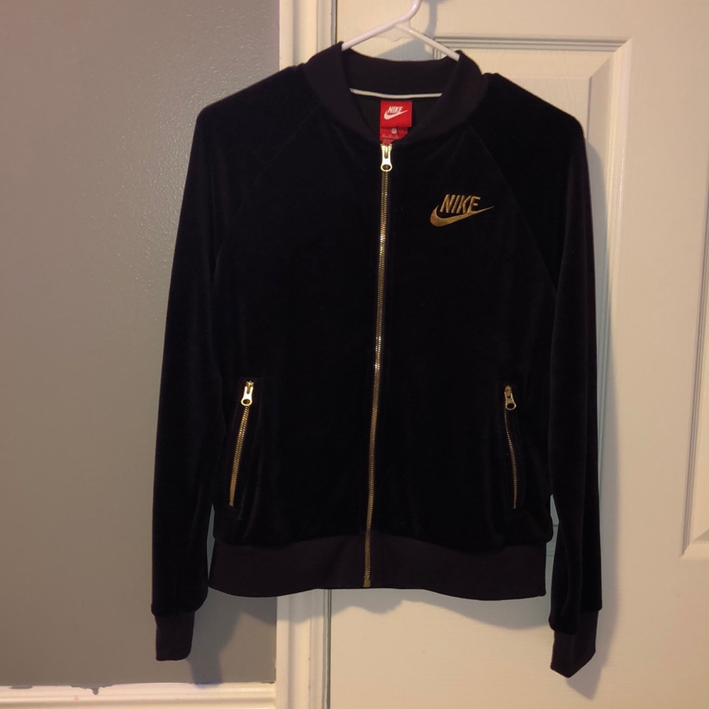 Dark purple velvet track jacket